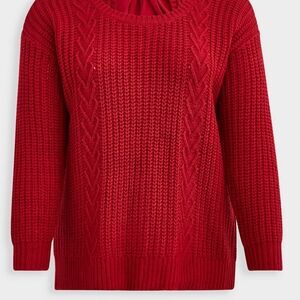 Torrid Rich Red Cable Knit Sweater